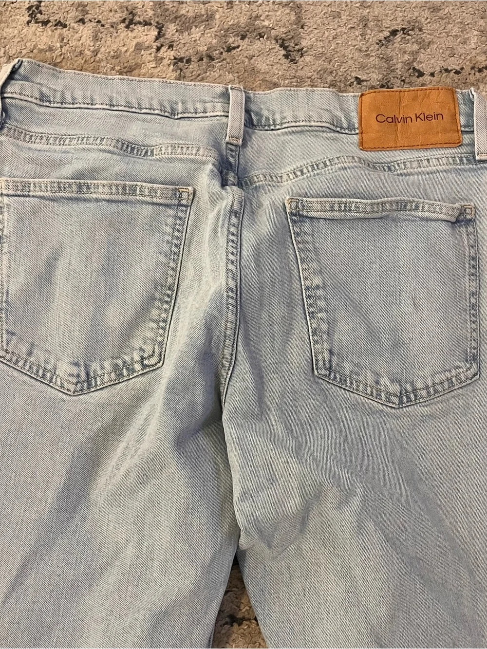 Calvin Klein Men Light Wash Straight Jeans Slim Fit 33x34 Stretch